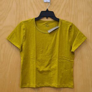 J.Crew NWT Citron Green Slub Cotton T-shirt S
